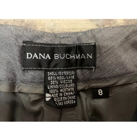 DANA BUCHMAN Gray Wool Blend Wide Leg Pants Suit - Picture 7 of 7